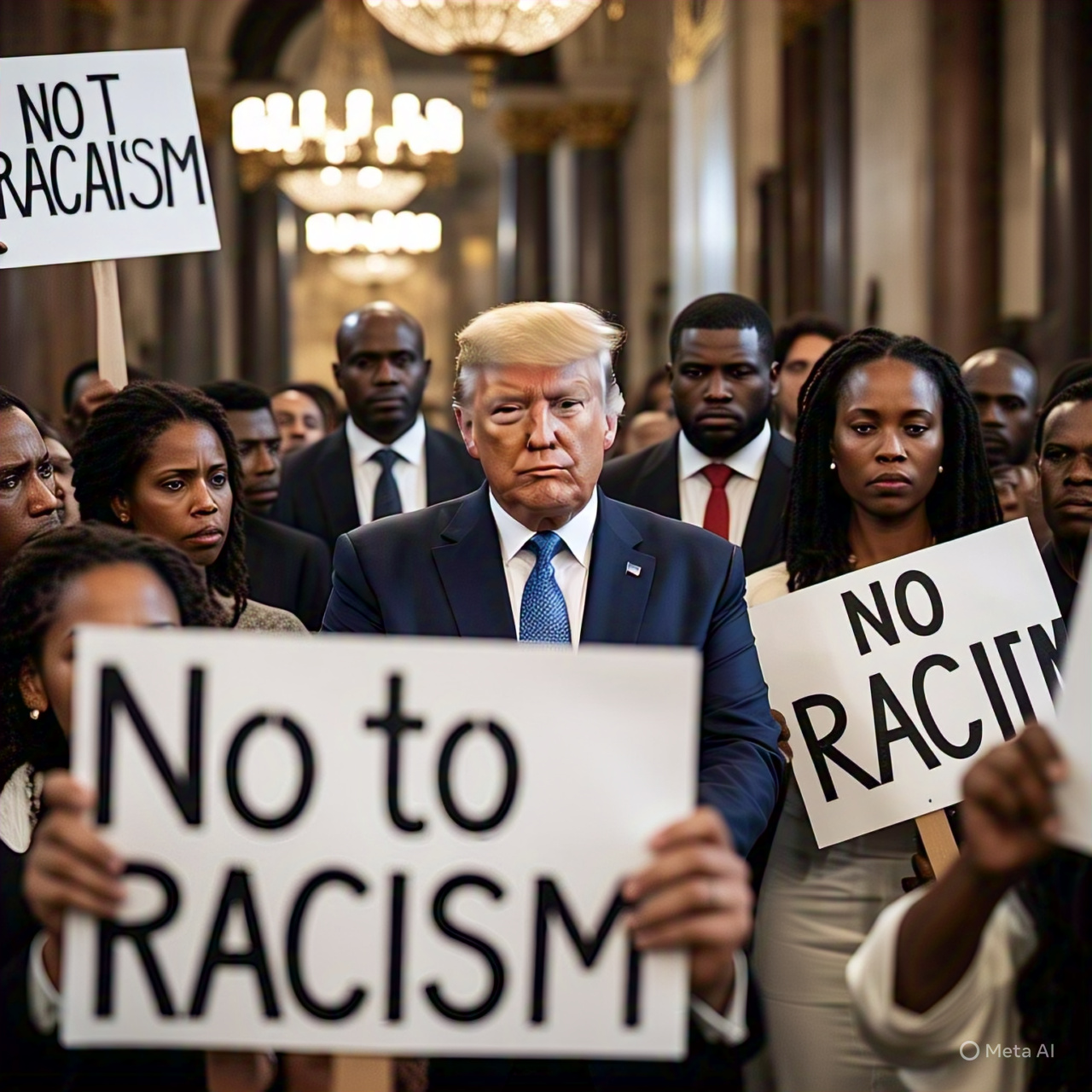 **Alt Text:** President Trump announces the resettlement of white South African refugees, including free housing and expedited citizenship, amid controversy and accusations of racial favoritism.