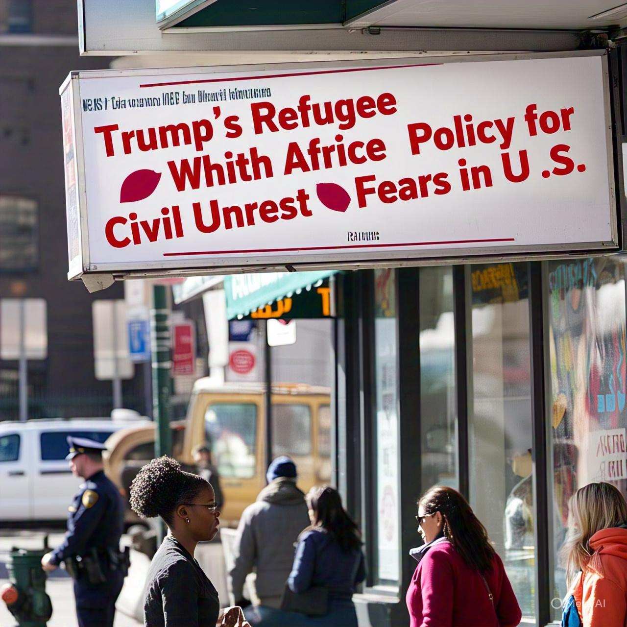 **Alt Text:** Protesters react to Trump’s refugee policy for white South Africans, as controversy grows over claims of racial favoritism and fears of civil unrest.